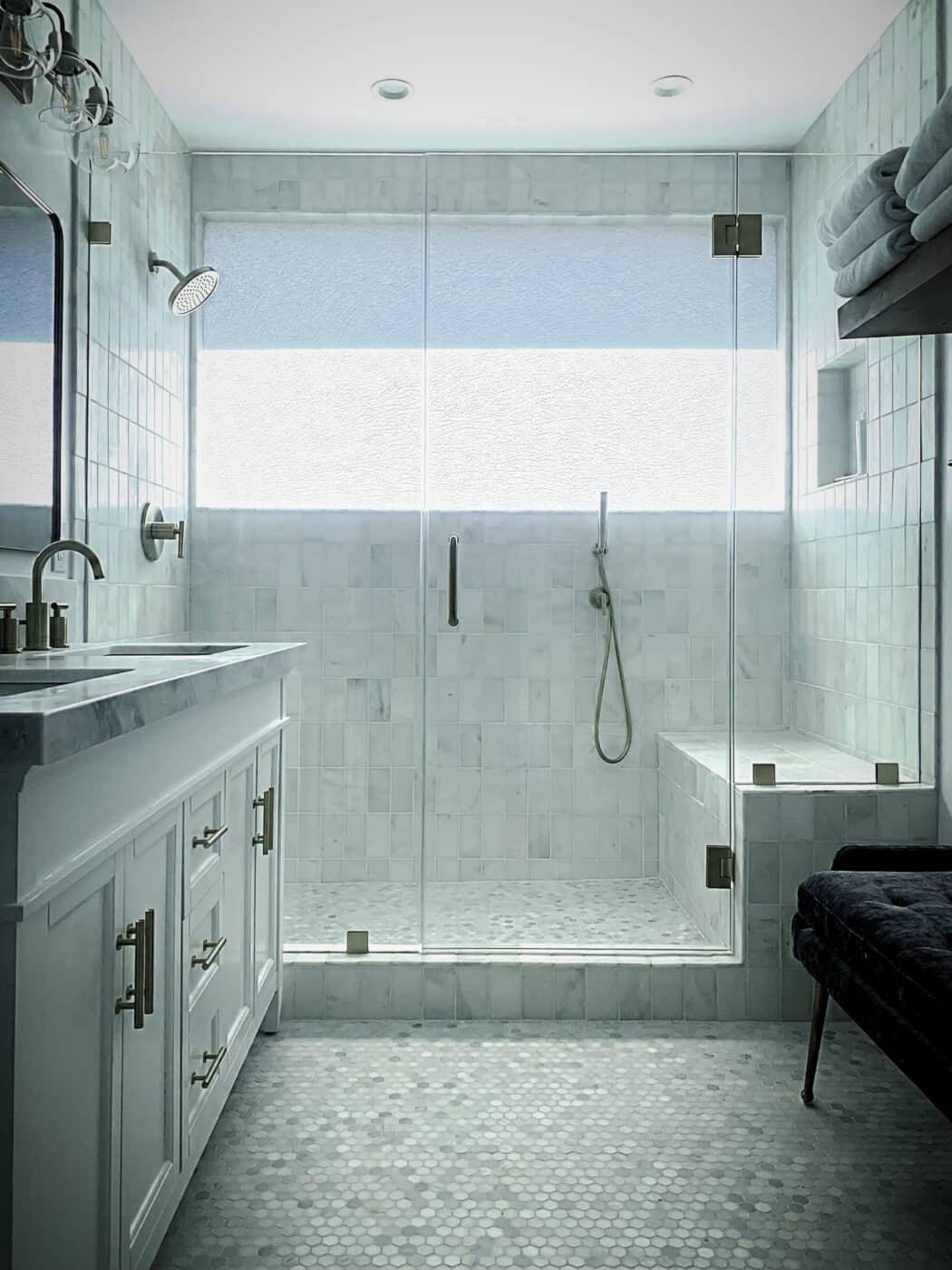Hinged Frameless Shower Doors - Door Inline Showers