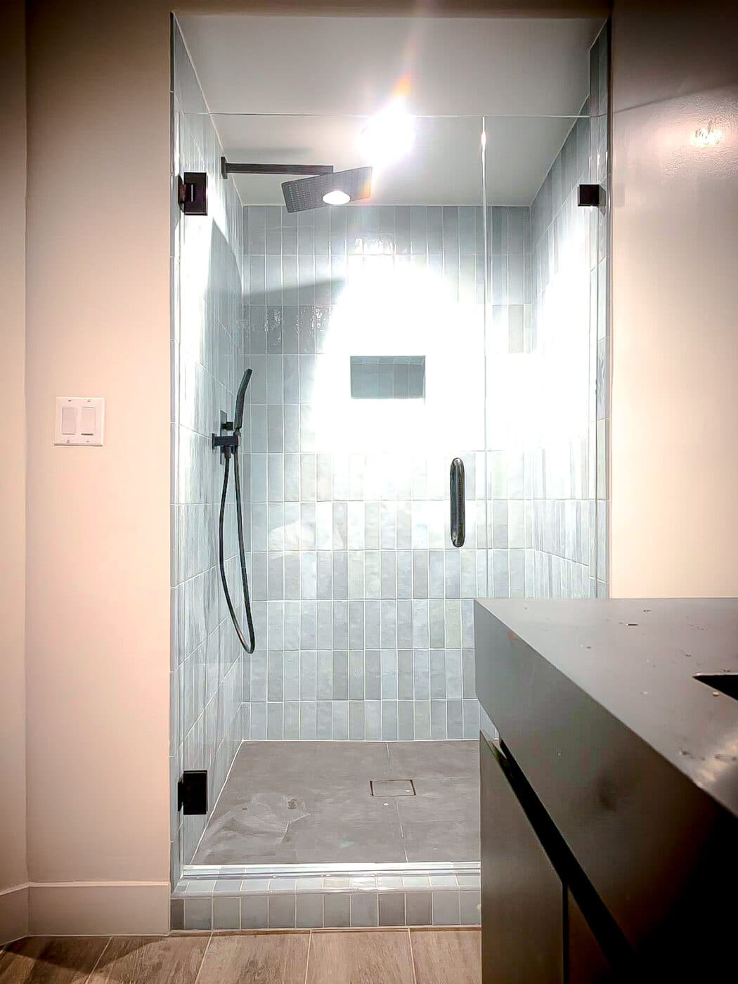 Hinged Frameless Shower Doors - Door Inline Showers