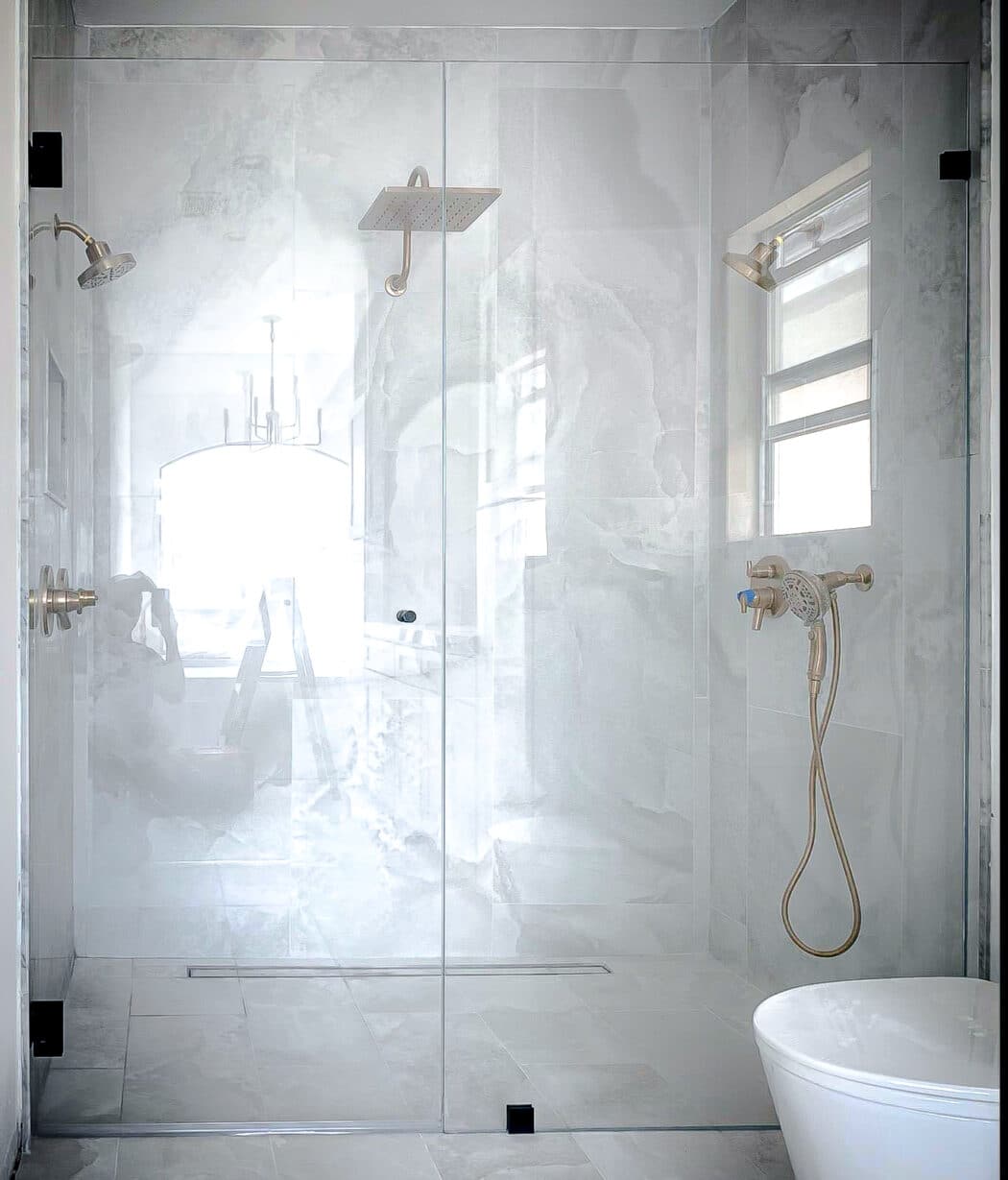 Hinged Frameless Shower Doors - Door Inline Showers