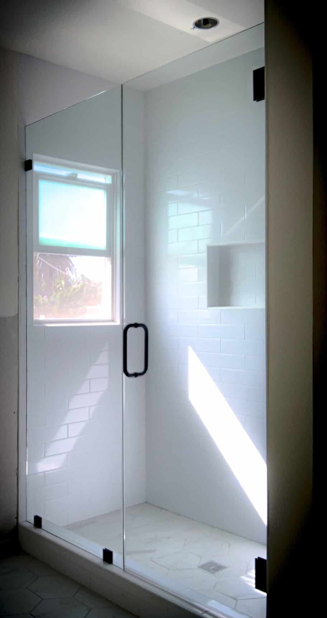 Hinged Frameless Shower Doors - Door Inline Showers