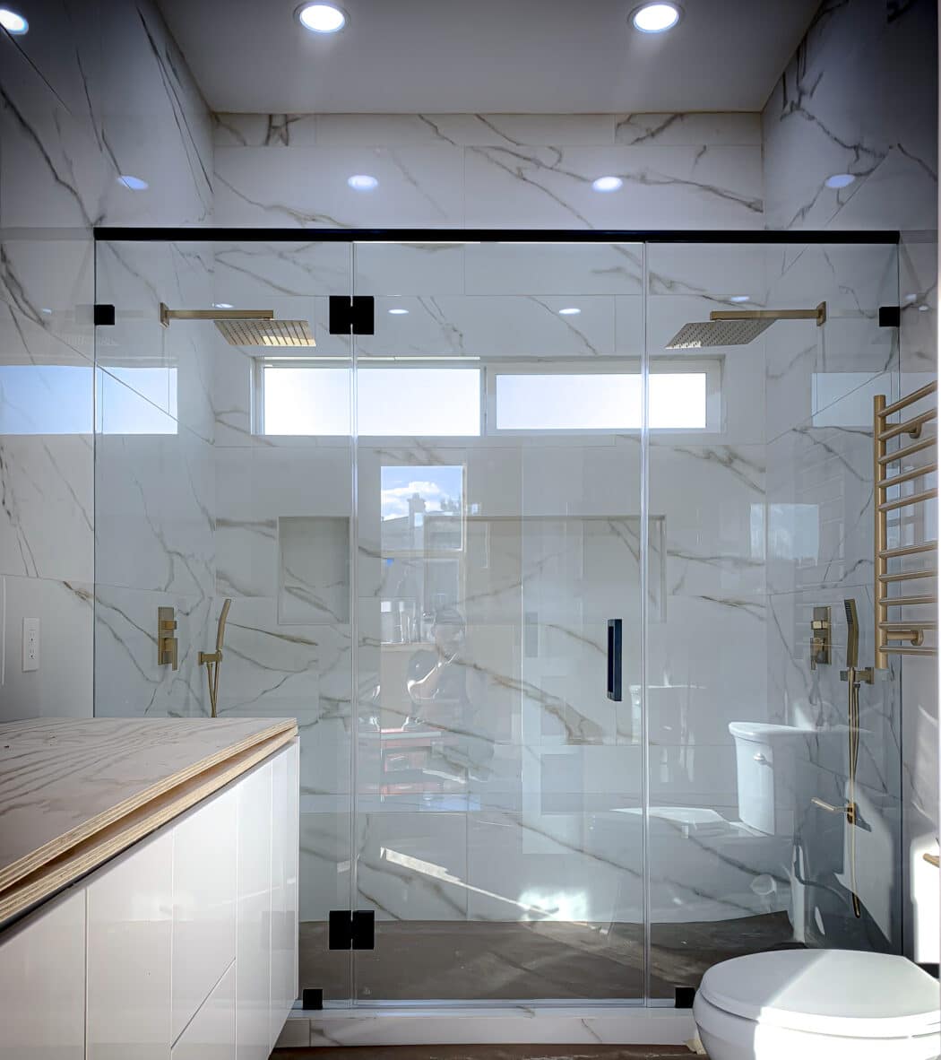Hinged Frameless Shower Doors - Door Inline Showers