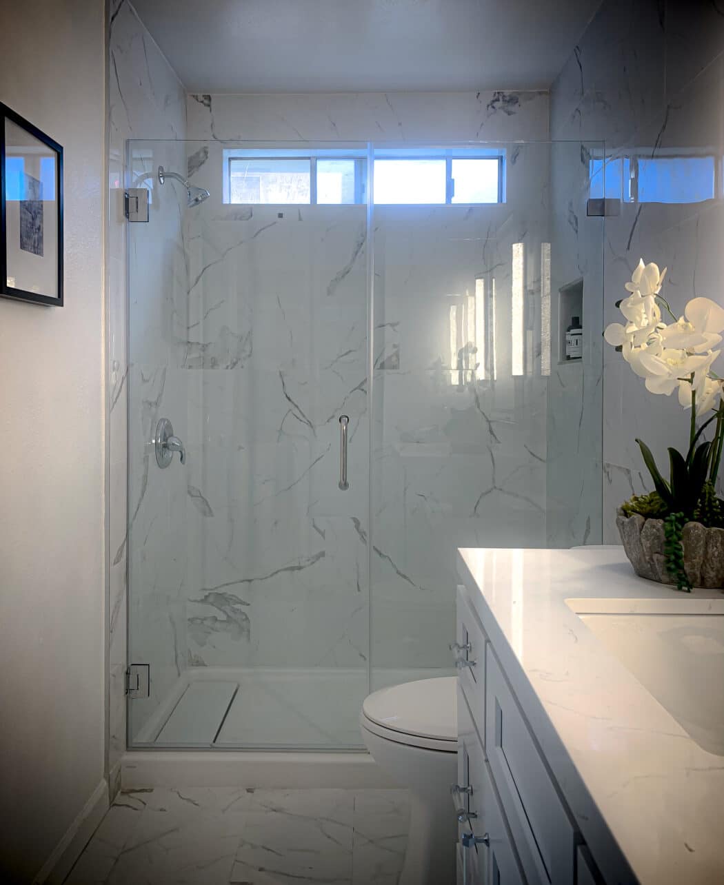 Hinged Frameless Shower Doors - Door Inline Showers