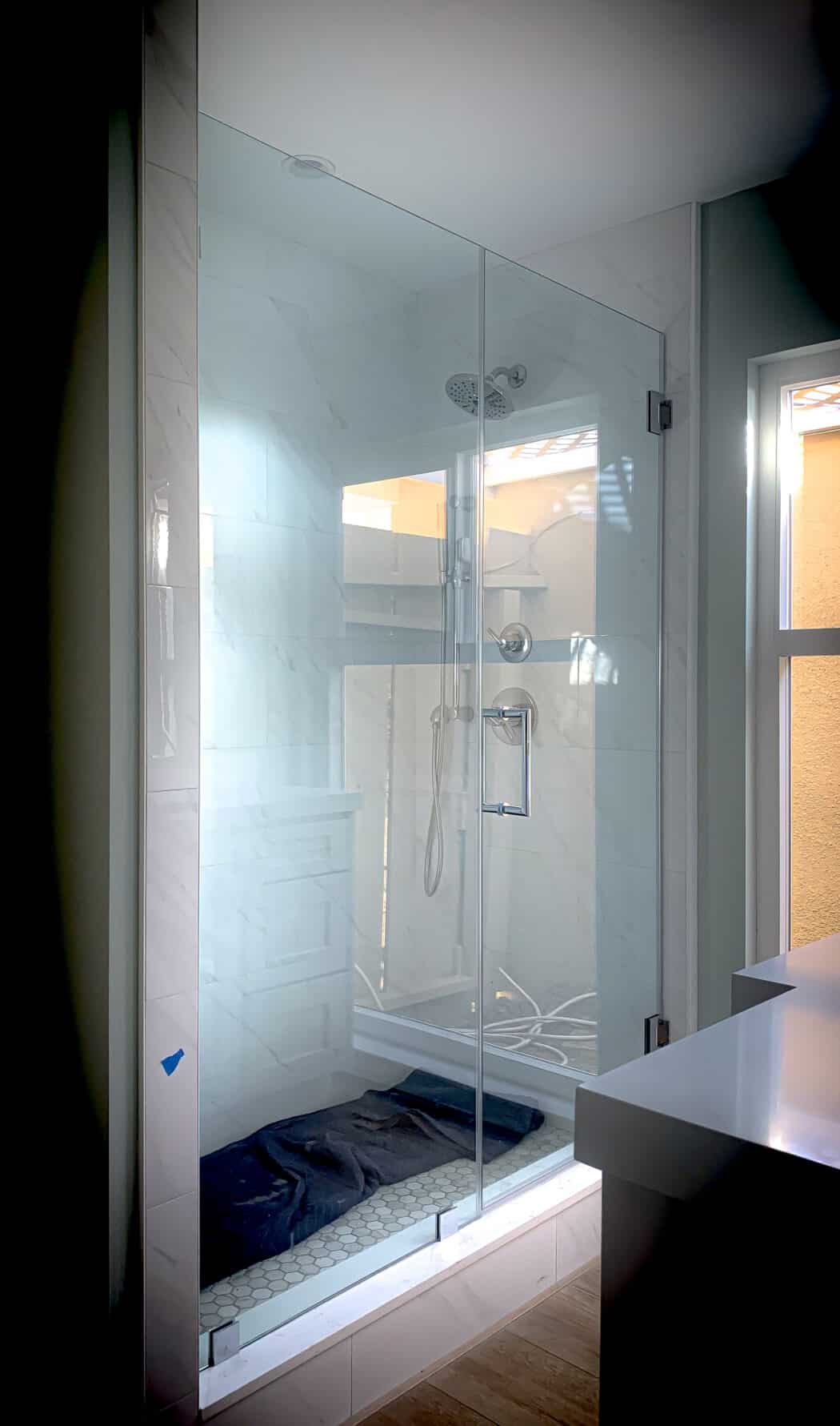 Hinged Frameless Shower Doors - Door Inline Showers