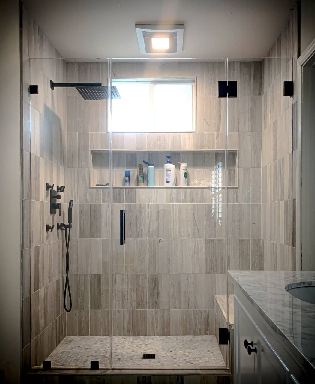 Hinged Frameless Shower Doors - Door Inline Showers