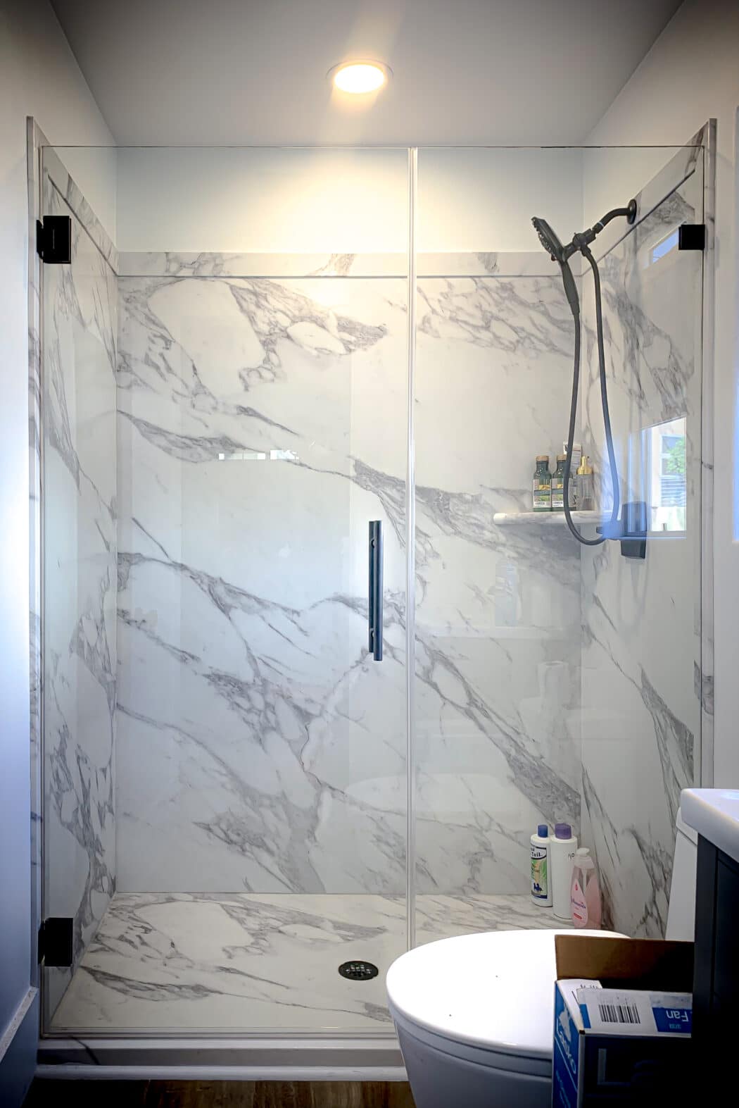 Hinged Frameless Shower Doors - Door Inline Showers