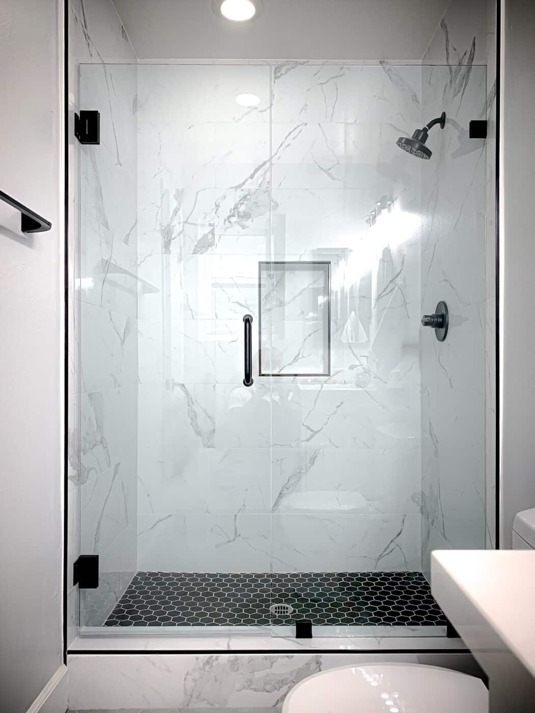 Hinged Frameless Shower Doors - Door Inline Showers