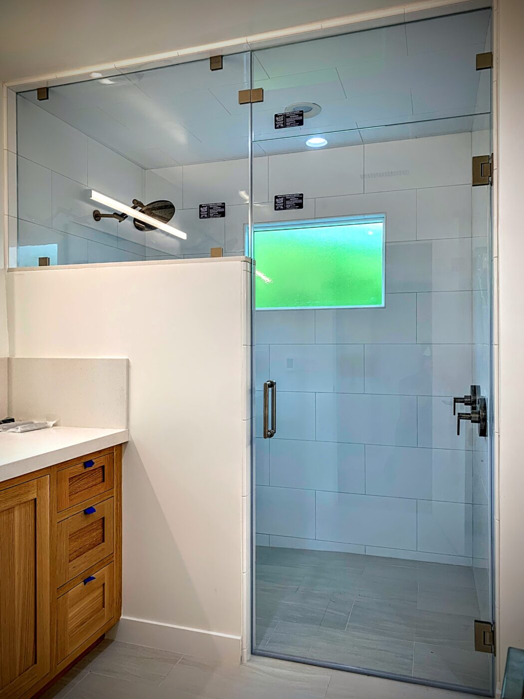 Hinged Frameless Shower Doors - Door Inline Showers
