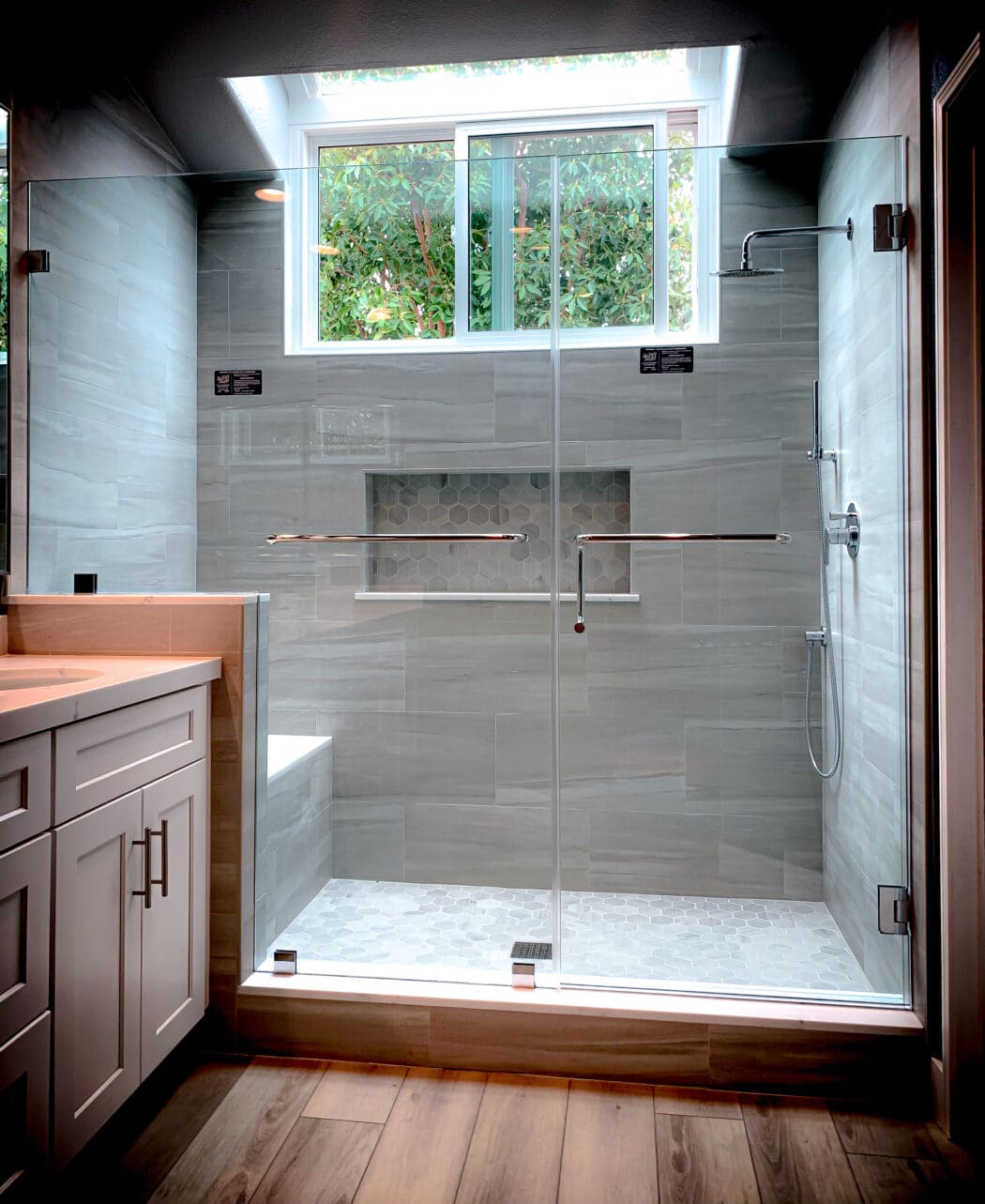 Hinged Frameless Shower Doors - Door Inline Showers