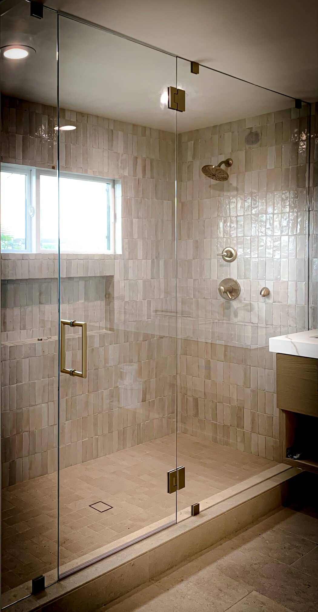 Hinged Frameless Shower Doors - Door Inline Showers