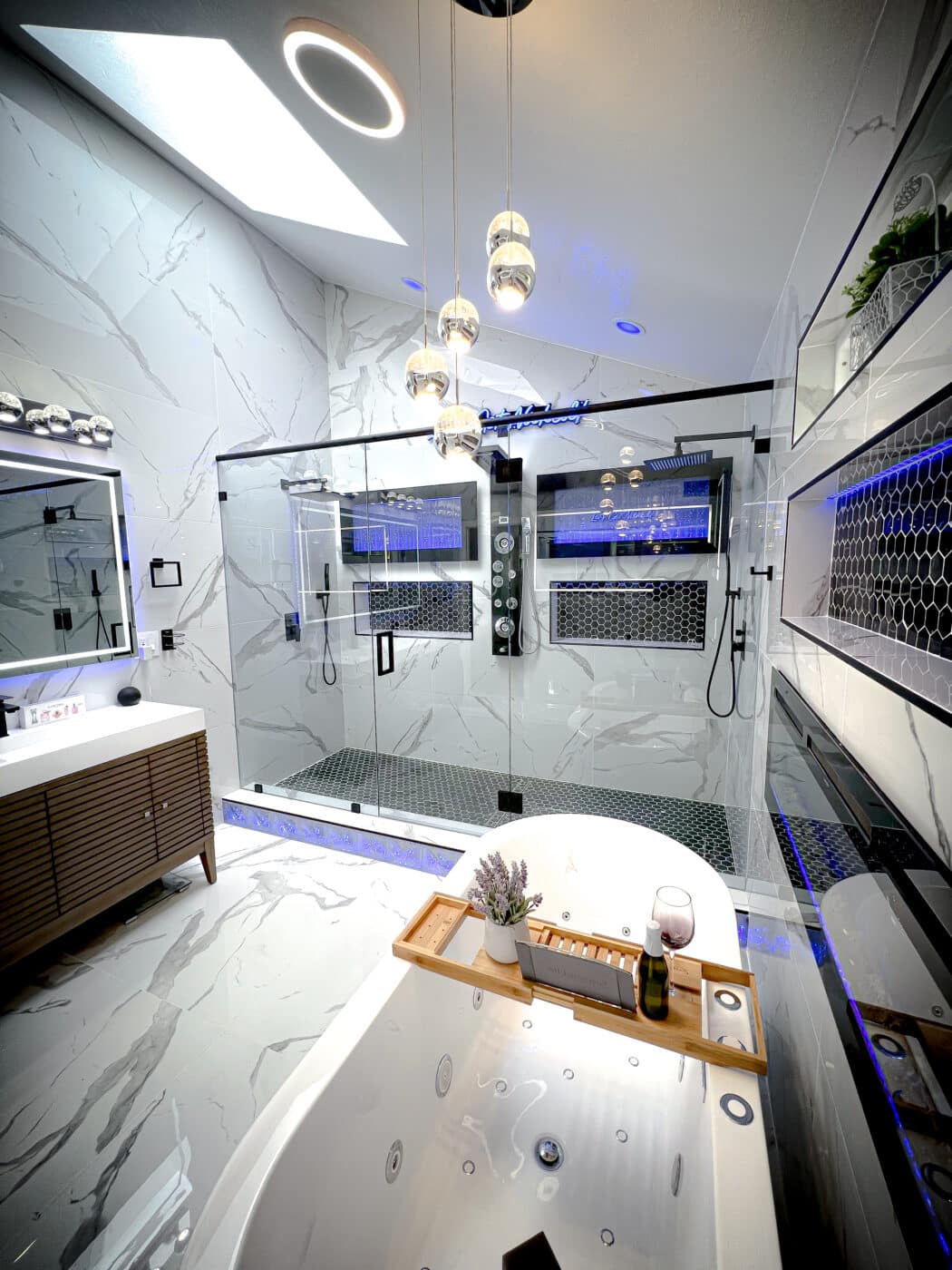 Hinged Frameless Shower Doors - Door Inline Showers