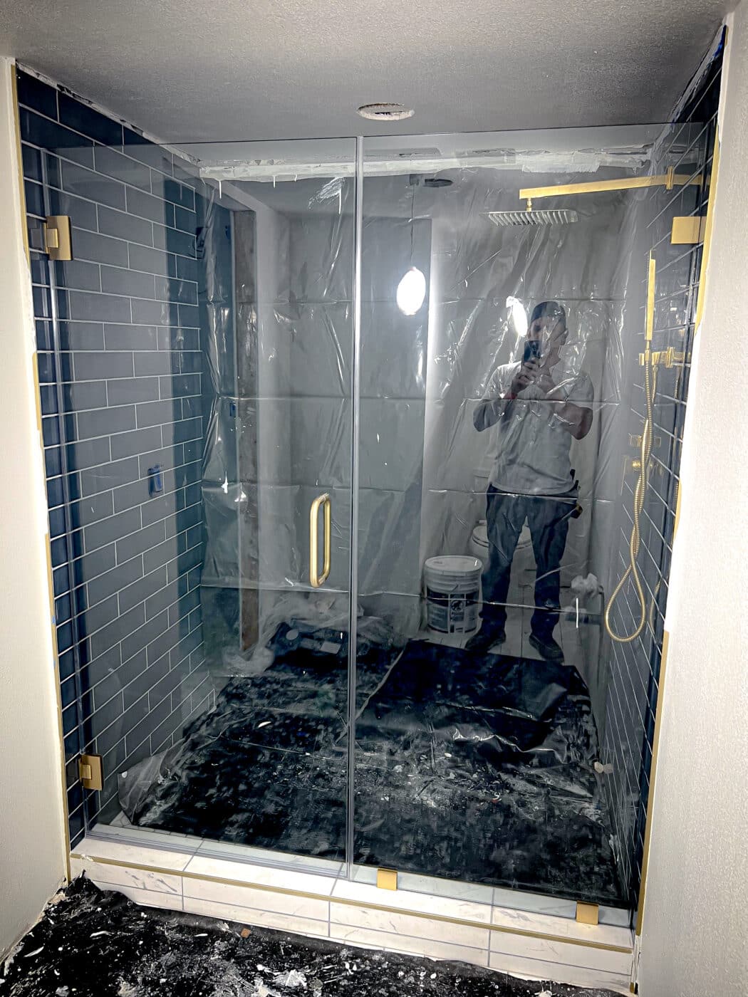 Hinged Frameless Shower Doors - Door Inline Showers