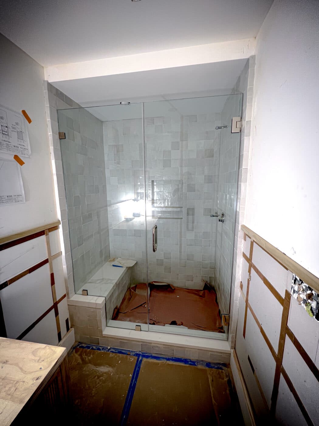 Hinged Frameless Shower Doors - Door Inline Showers