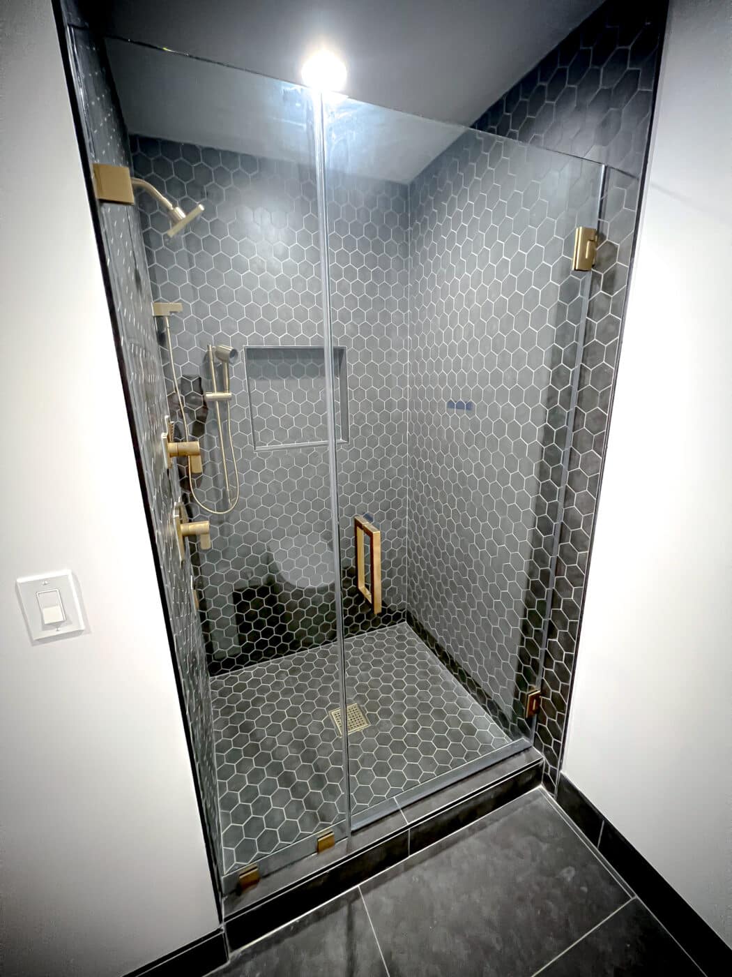 Hinged Frameless Shower Doors - Door Inline Showers