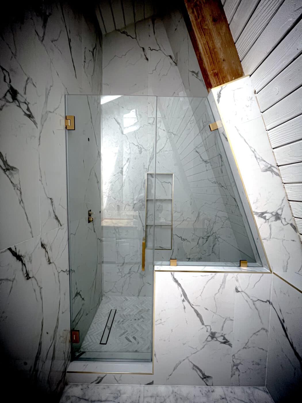 Hinged Frameless Shower Doors - Door Inline Showers