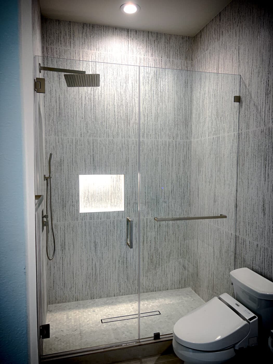 Hinged Frameless Shower Doors - Door Inline Showers