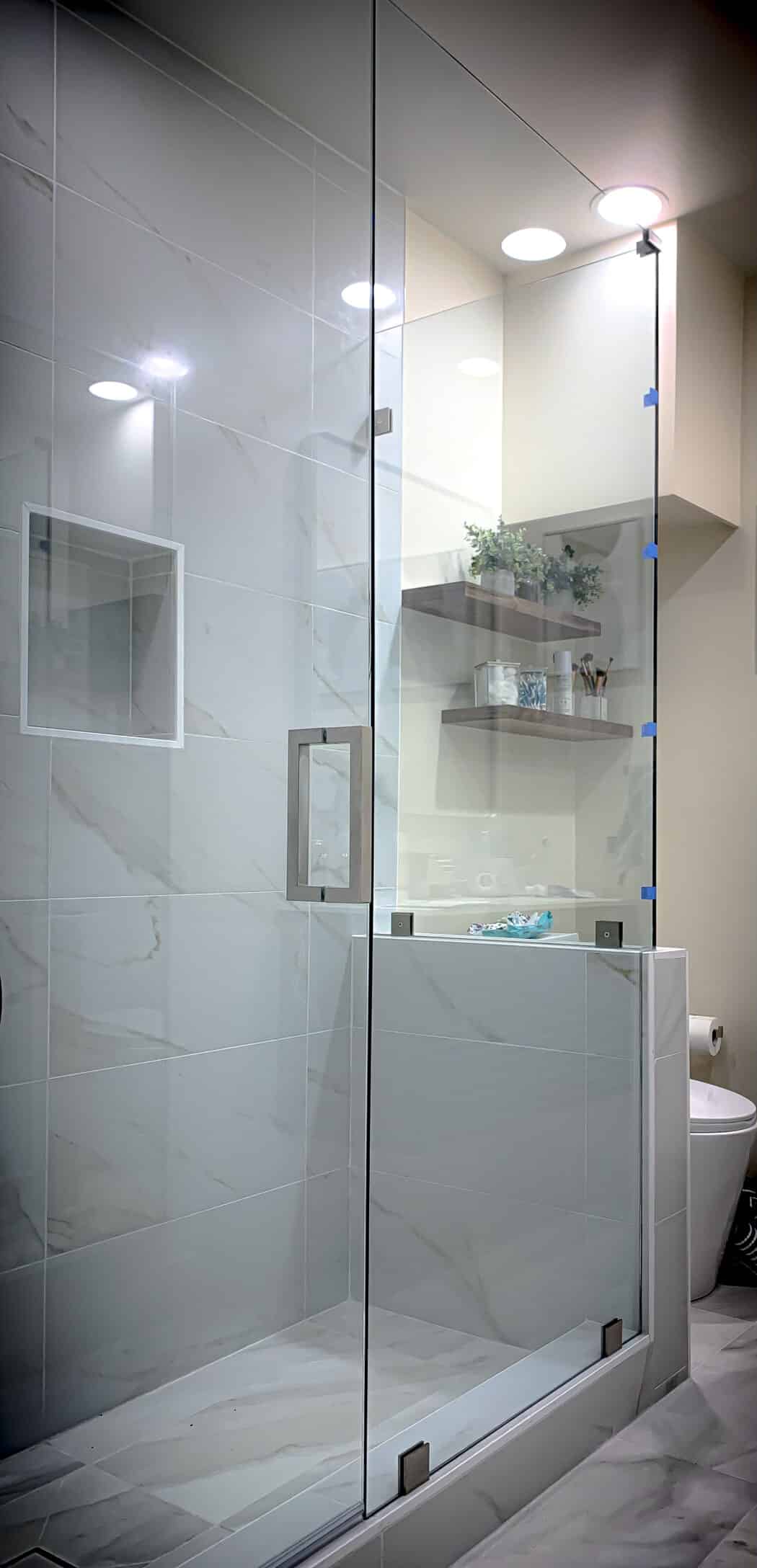 Hinged Frameless Shower Doors - Door Inline Showers