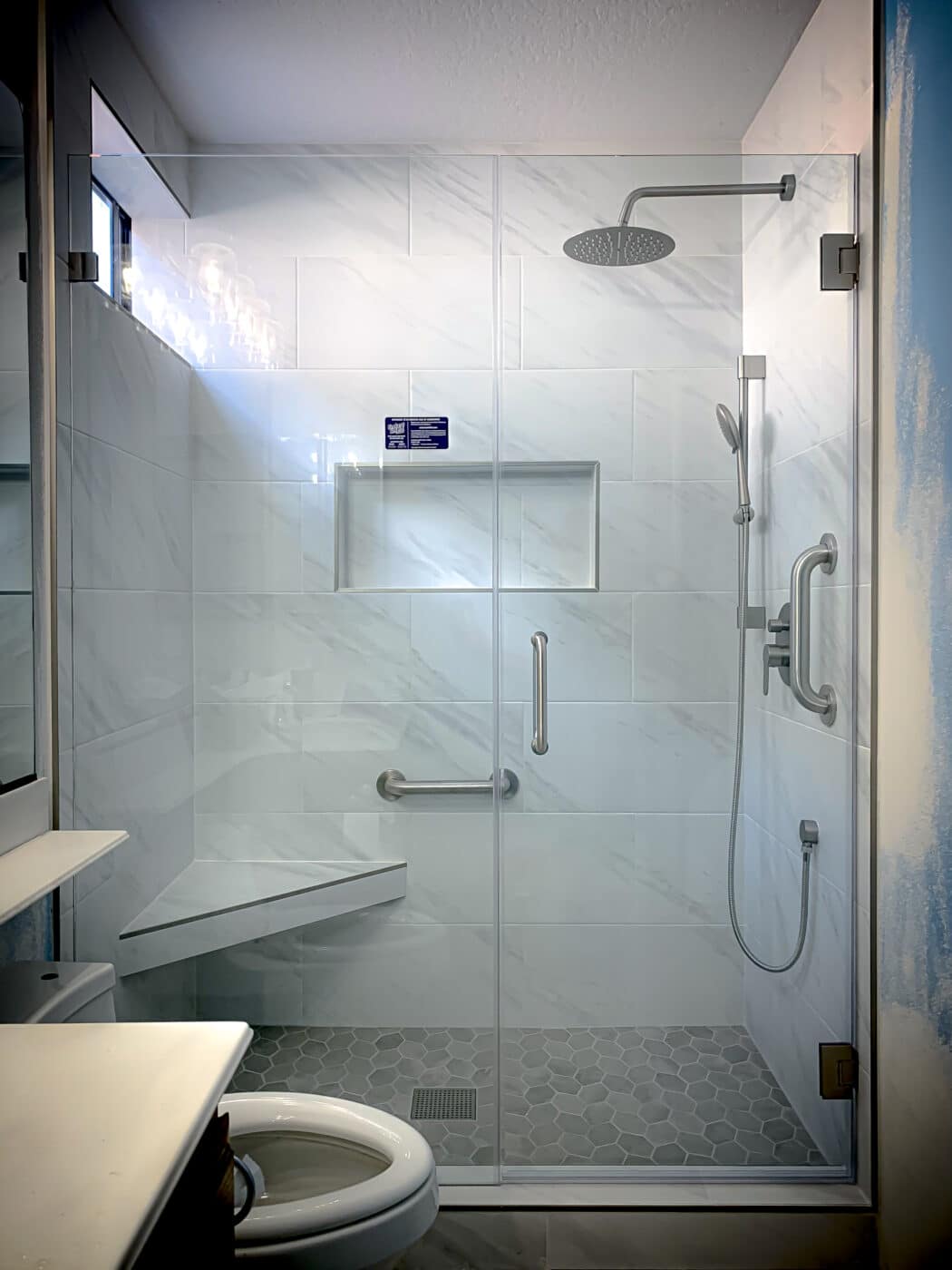 Hinged Frameless Shower Doors - Door Inline Showers