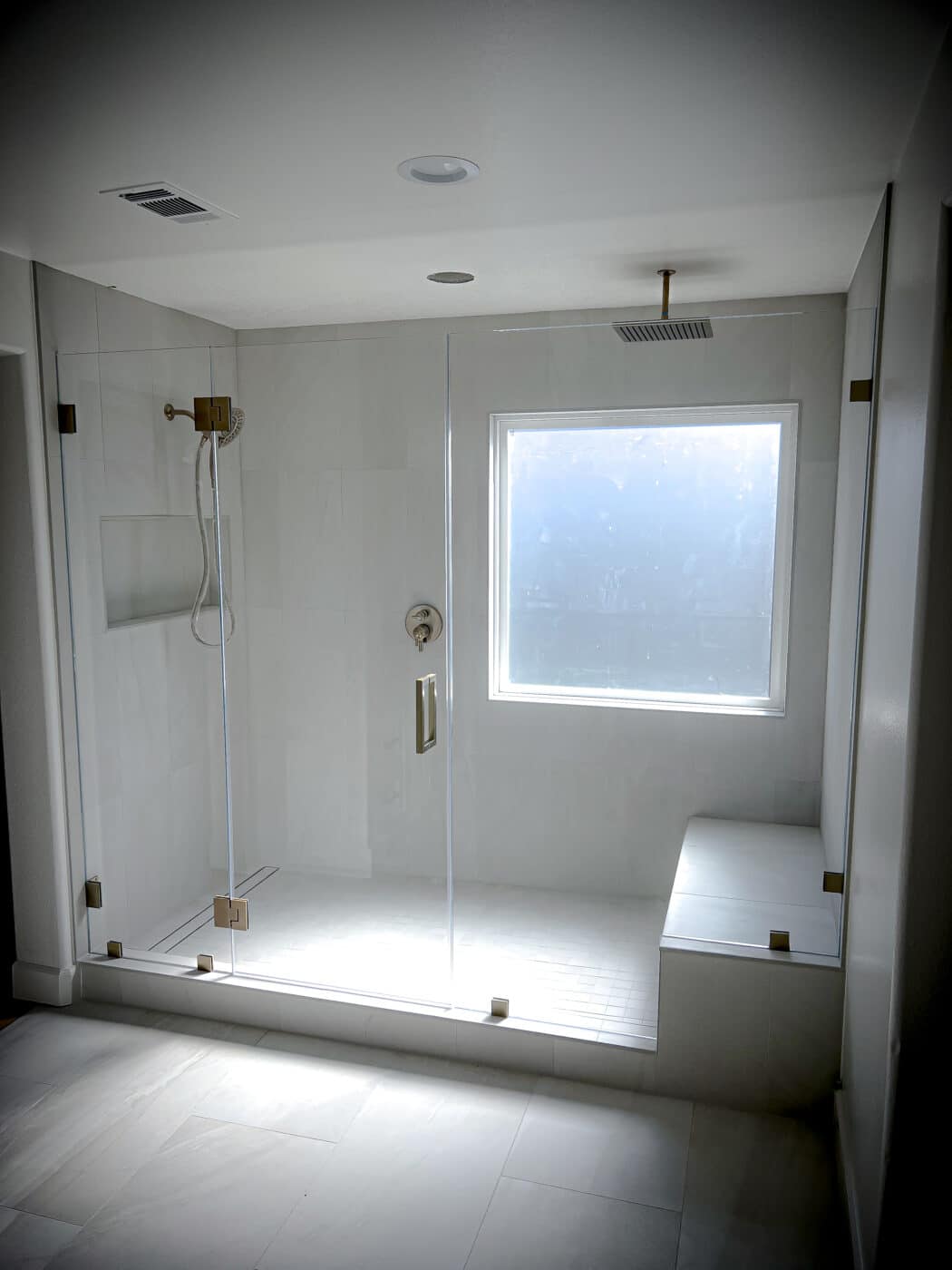 Hinged Frameless Shower Doors - Door Inline Showers