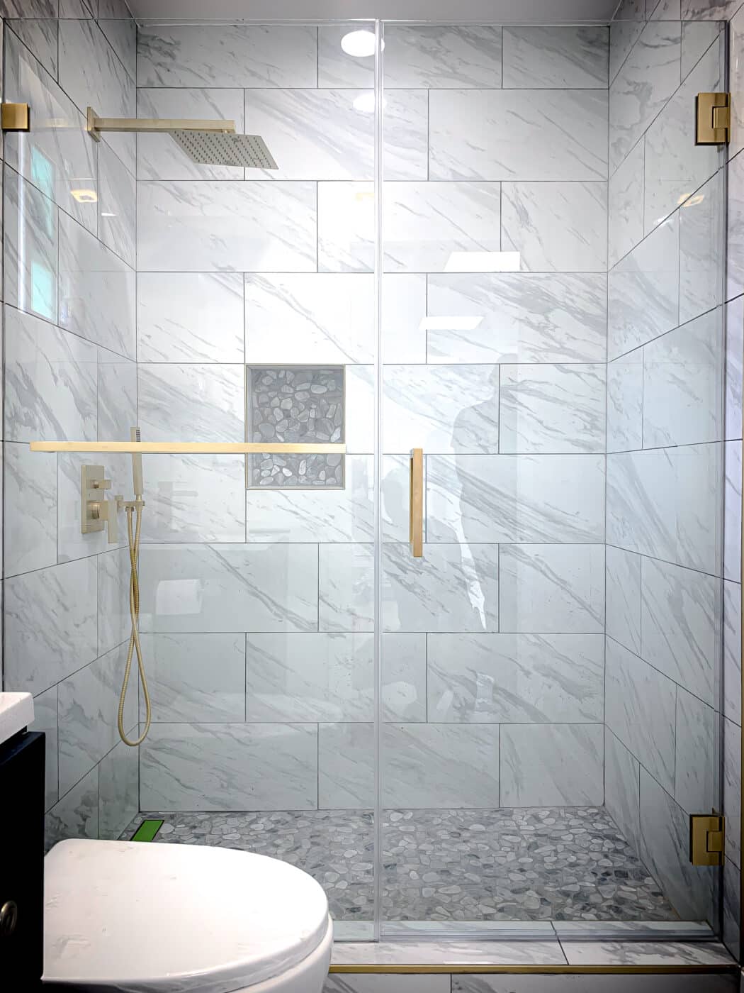 Hinged Frameless Shower Doors - Door Inline Showers