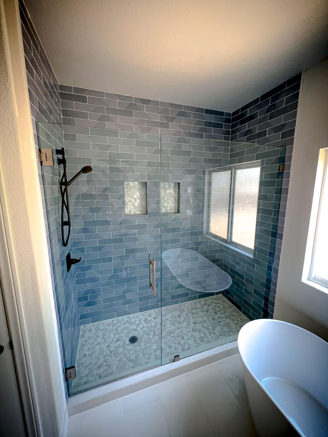 Hinged Frameless Shower Doors - Door Inline Showers