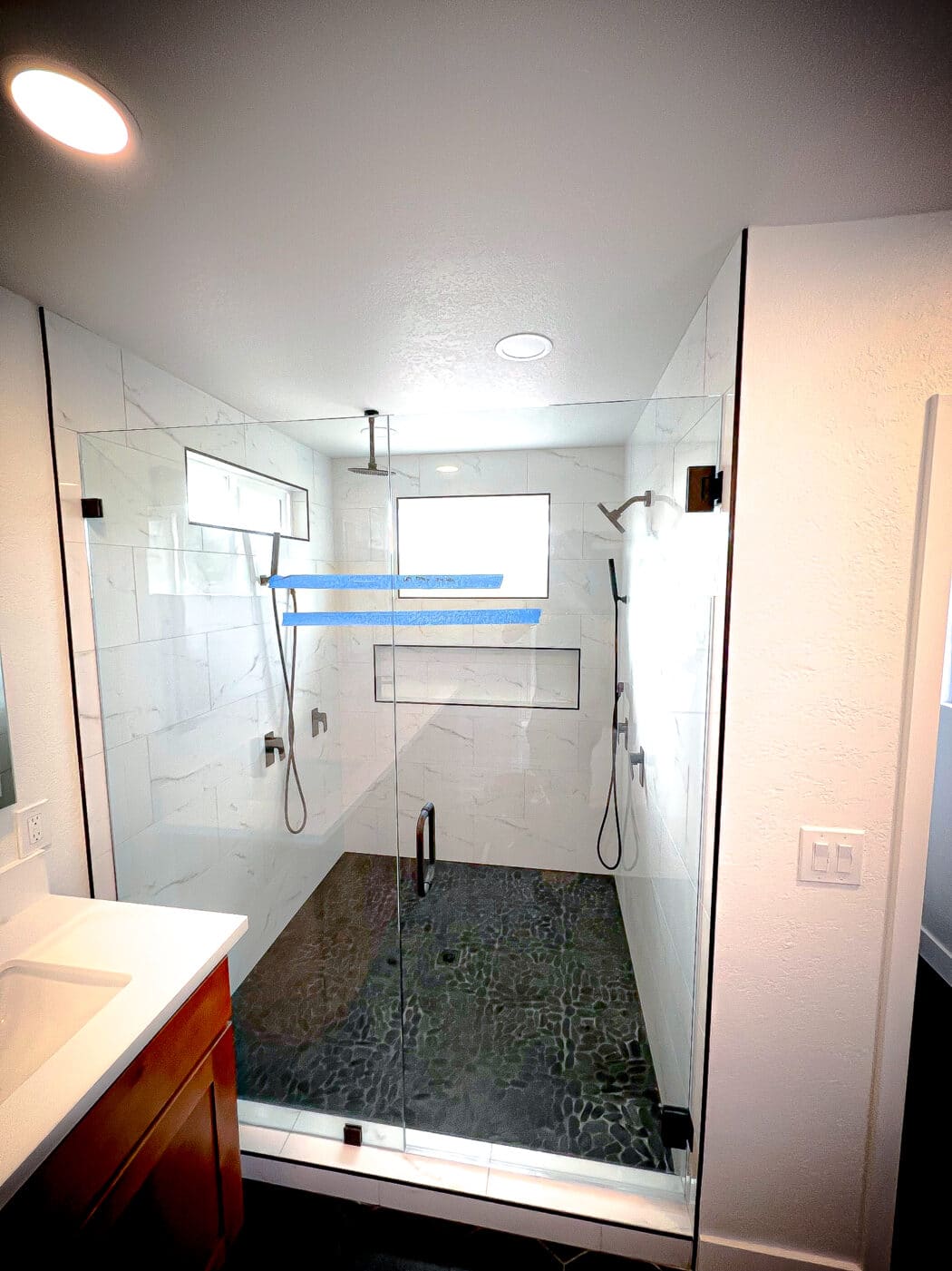 Hinged Frameless Shower Doors - Door Inline Showers