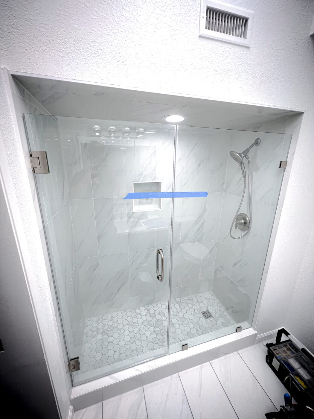 Hinged Frameless Shower Doors - Door Inline Showers