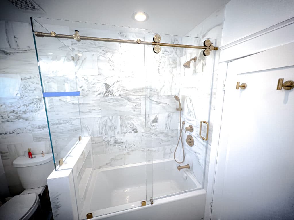 Unovero Single Slide Frameless Glass Shower Doors
