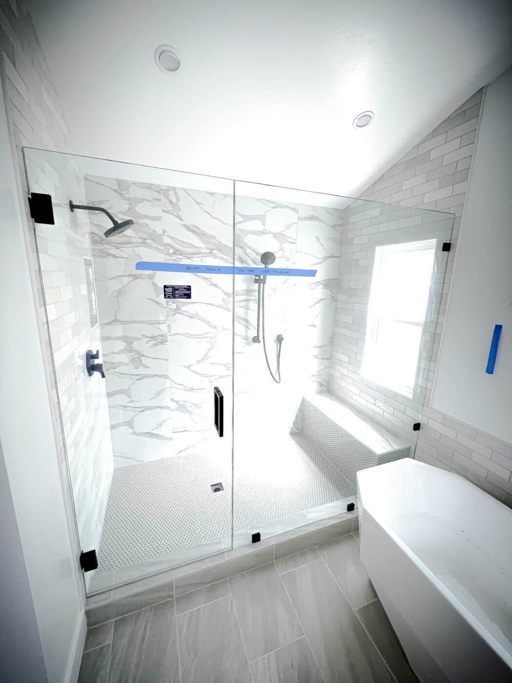 Hinged Frameless Shower Doors - Door Inline Showers