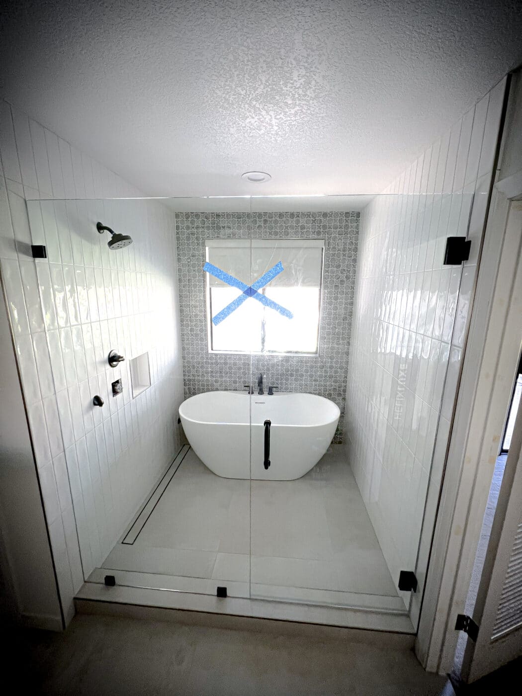 Hinged Frameless Shower Doors - Door Inline Showers