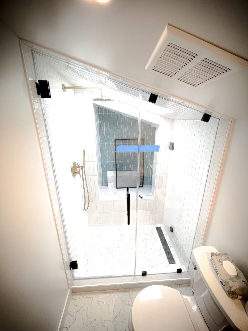 Hinged Frameless Shower Doors - Door Inline Showers
