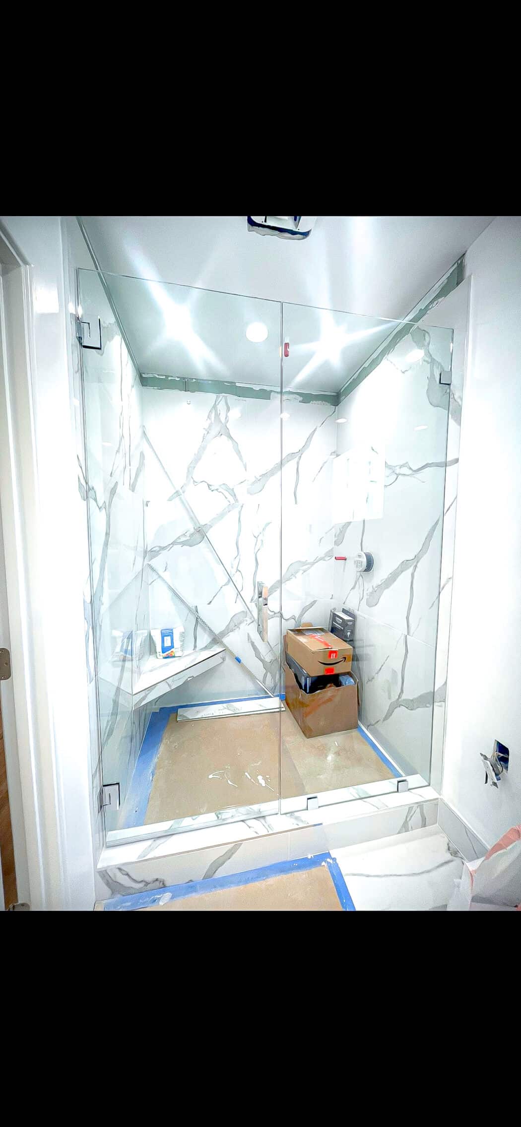 Hinged Frameless Shower Doors - Door Inline Showers