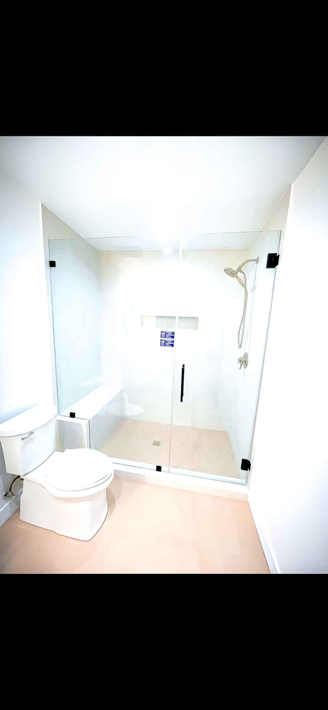 Hinged Frameless Shower Doors - Door Inline Showers