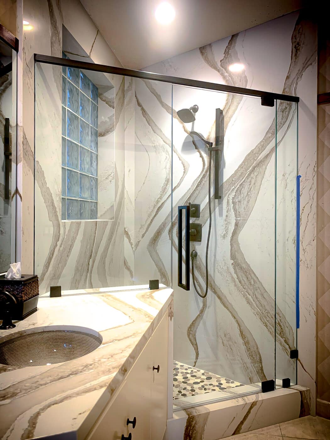 Hinged Frameless Shower Doors - Door Inline Showers