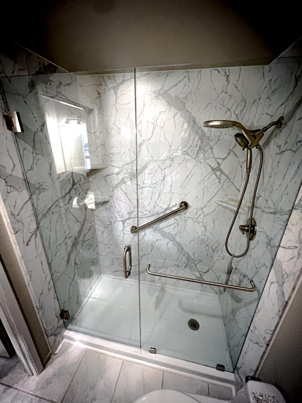 Hinged Frameless Shower Doors - Door Inline Showers