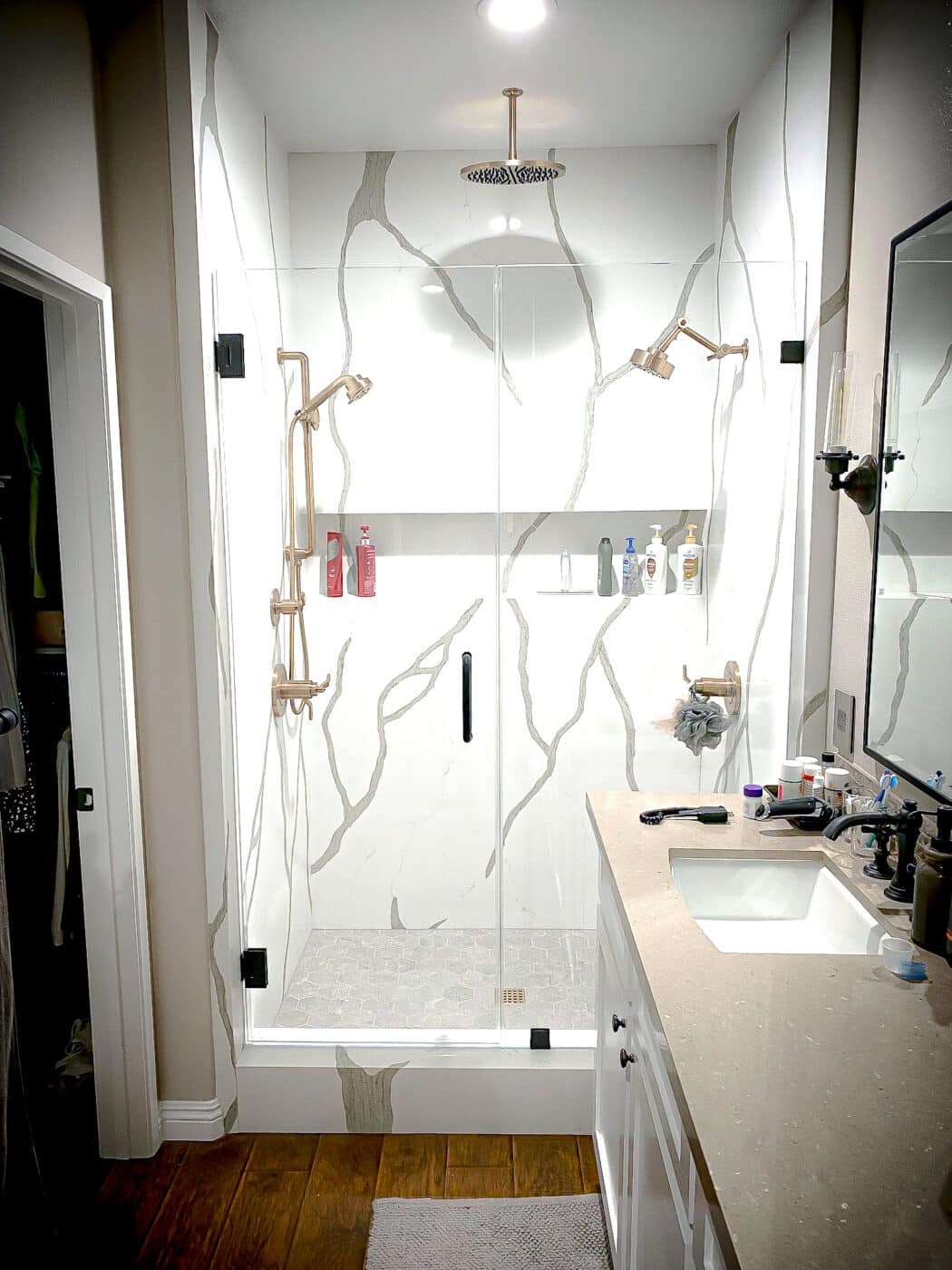 Hinged Frameless Shower Doors - Door Inline Showers