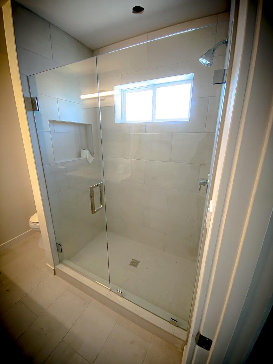 Hinged Frameless Shower Doors - Door Inline Showers