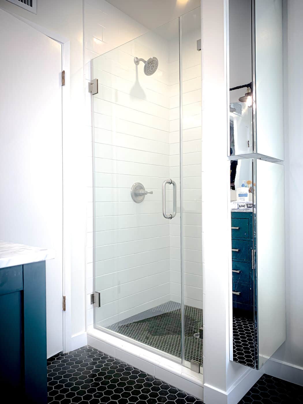 Hinged Frameless Shower Doors - Door Inline Showers