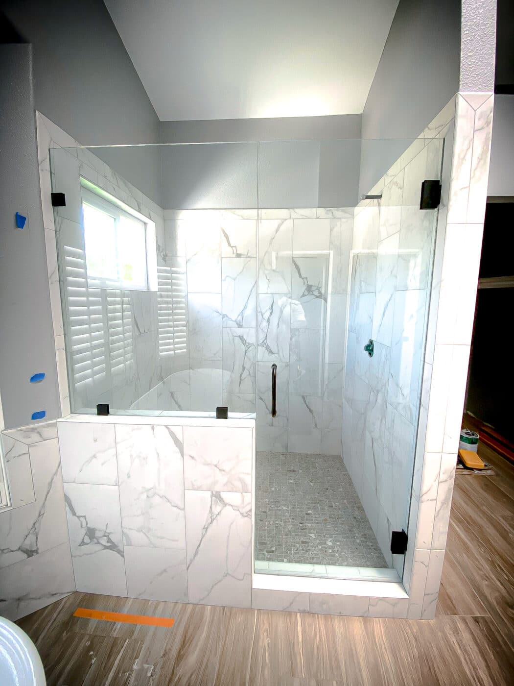 Hinged Frameless Shower Doors - Door Inline Showers
