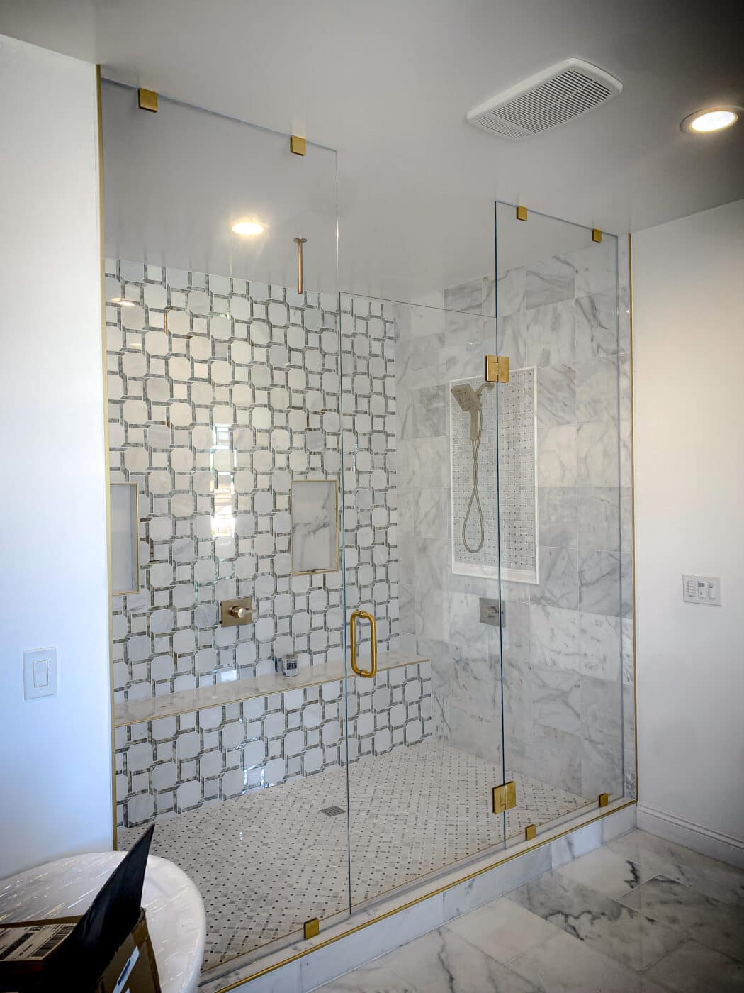 Hinged Frameless Shower Doors - Door Inline Showers