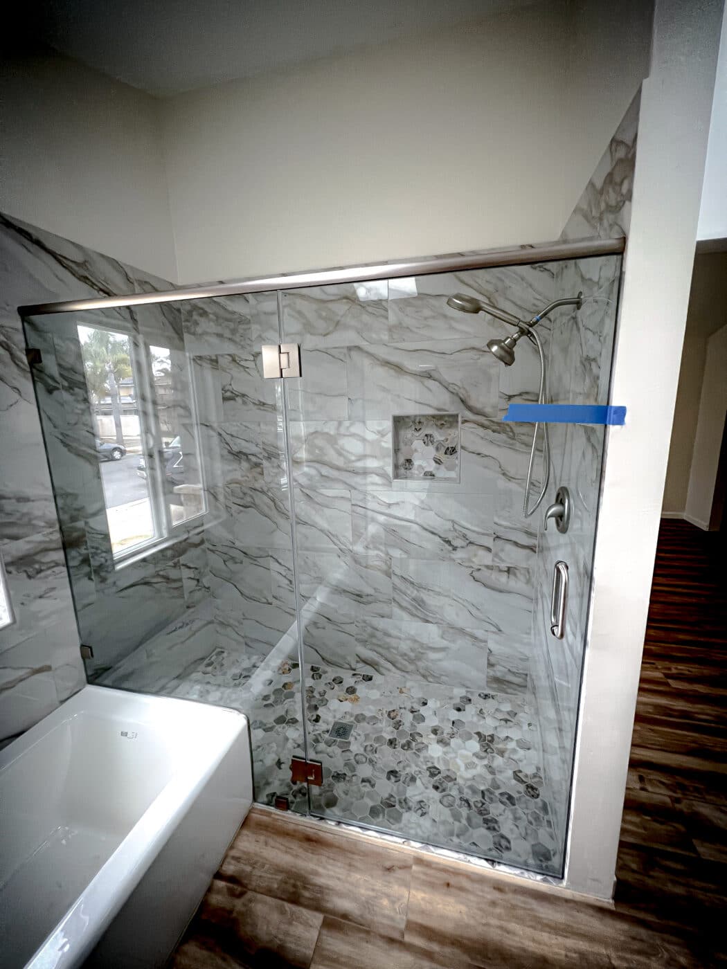 Hinged Frameless Shower Doors - Door Inline Showers