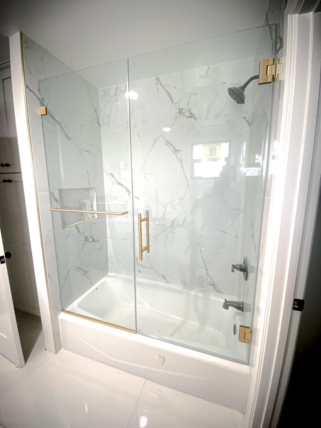 Hinged Frameless Shower Doors - Door Inline Showers