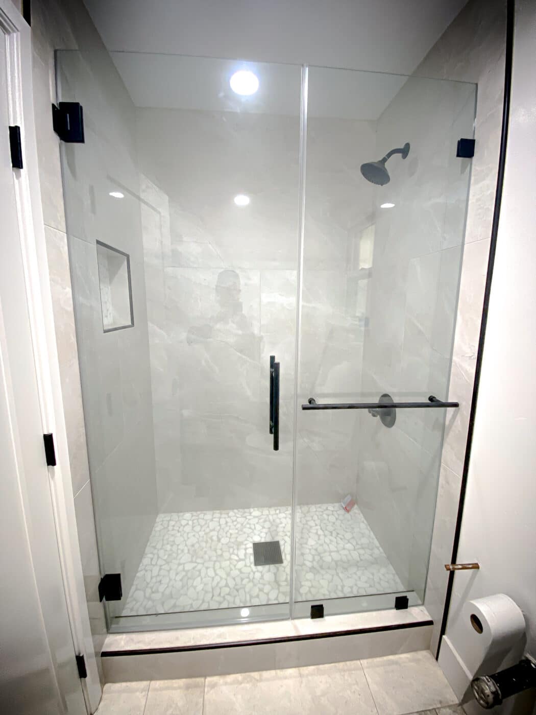 Hinged Frameless Shower Doors - Door Inline Showers