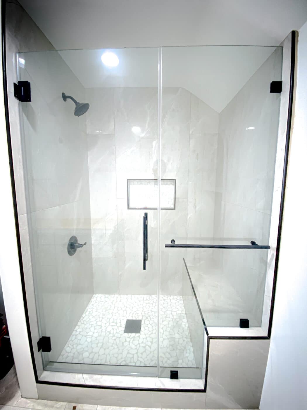 Hinged Frameless Shower Doors - Door Inline Showers