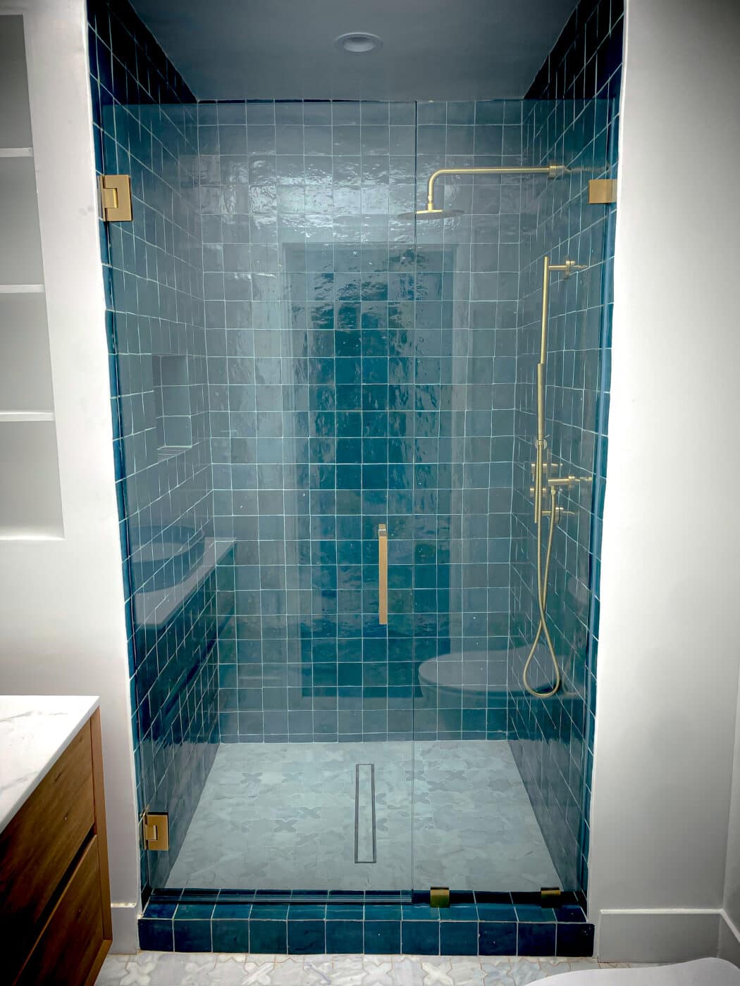 Hinged Frameless Shower Doors - Door Inline Showers