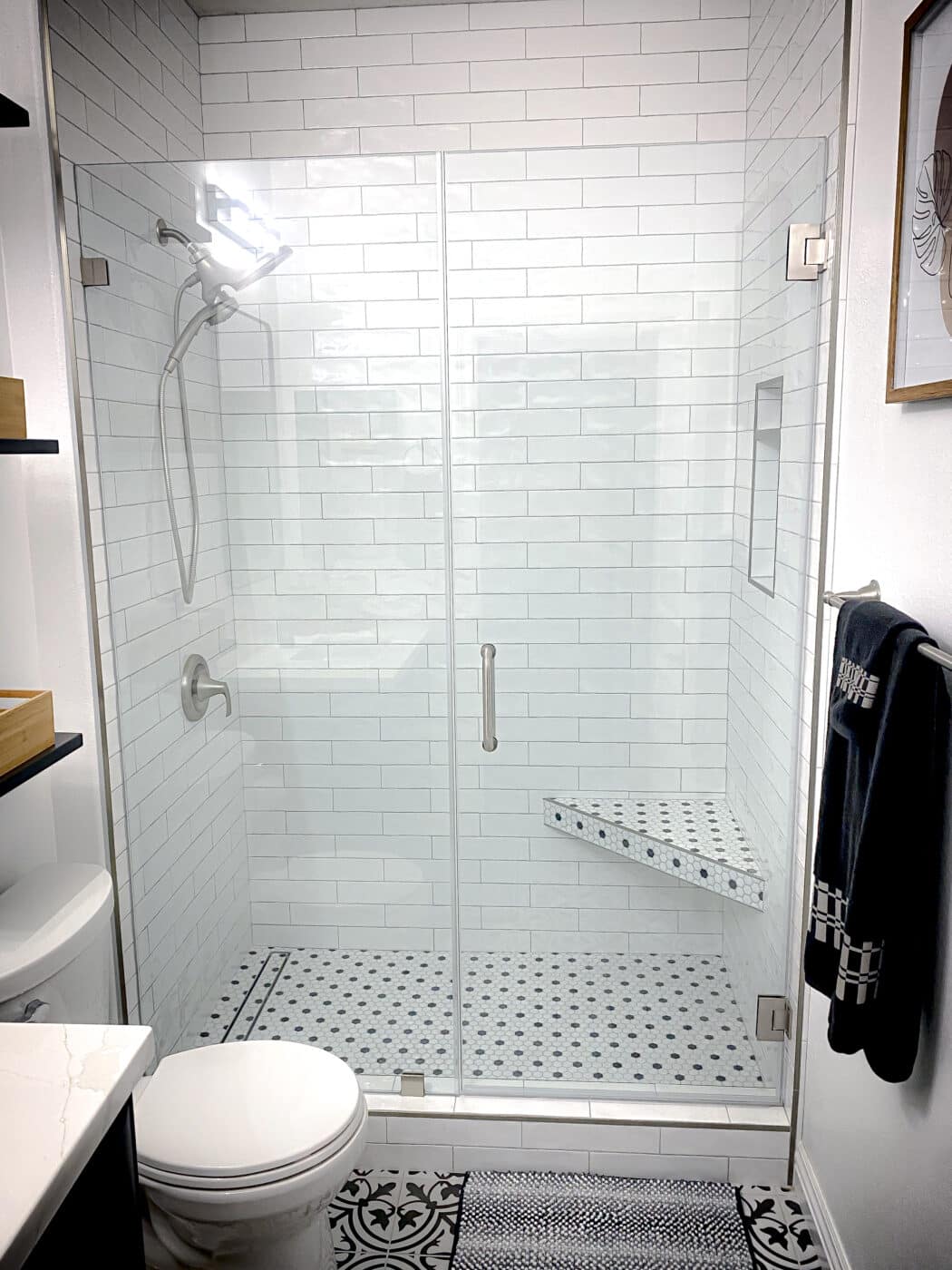 Hinged Frameless Shower Doors - Door Inline Showers
