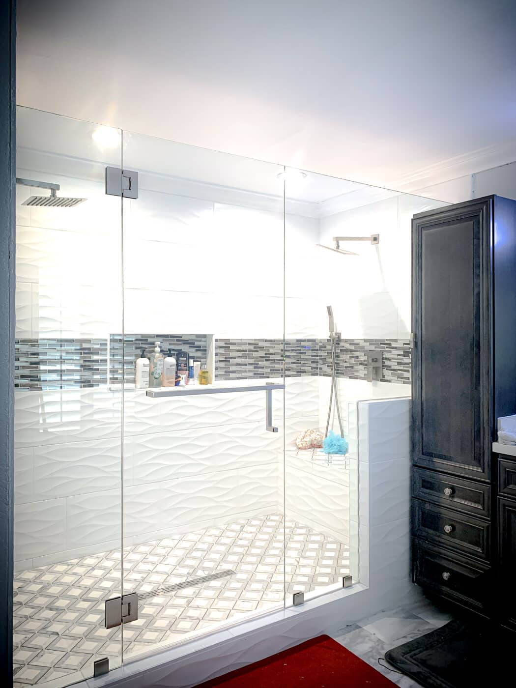 Hinged Frameless Shower Doors - Door Inline Showers