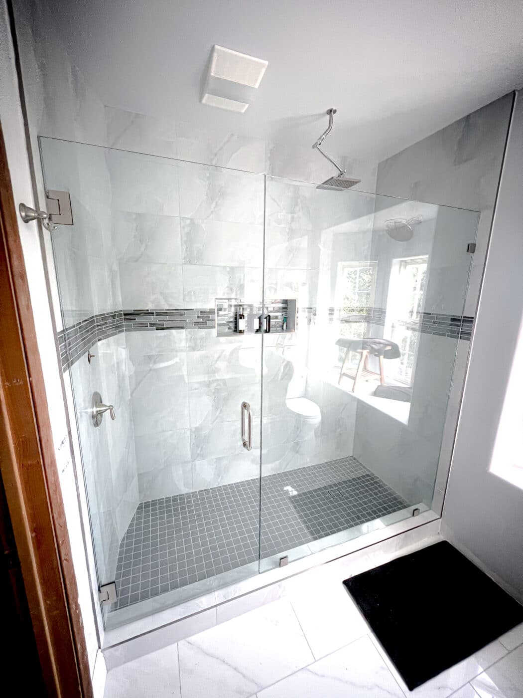 Hinged Frameless Shower Doors - Door Inline Showers