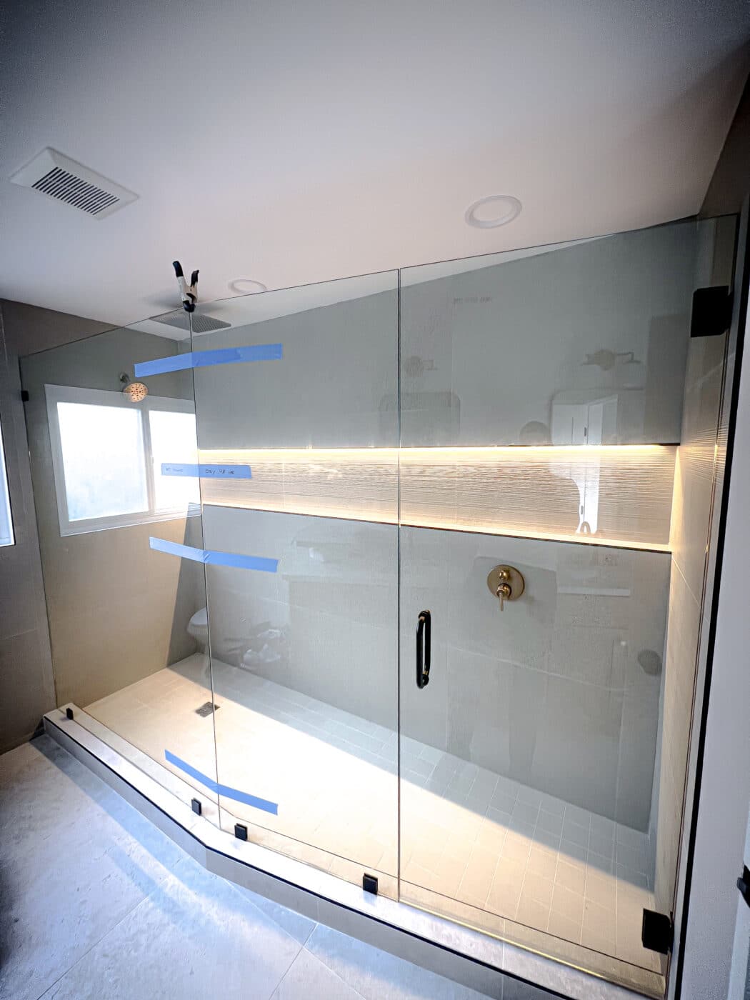 Hinged Frameless Shower Doors - Door Inline Showers