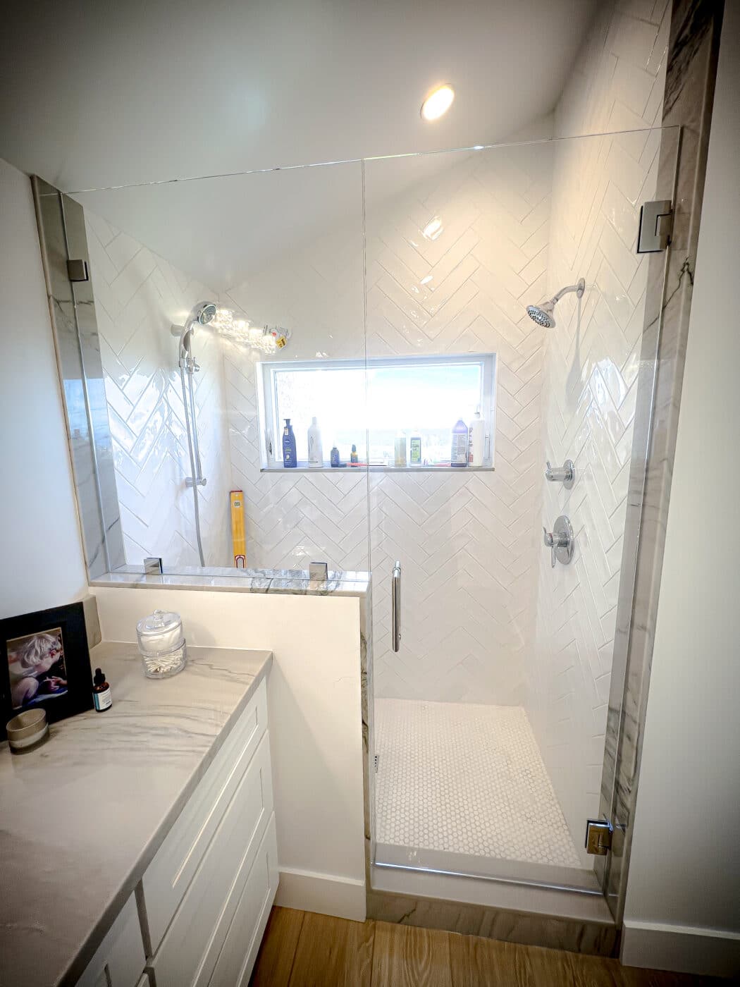 Hinged Frameless Shower Doors - Door Inline Showers