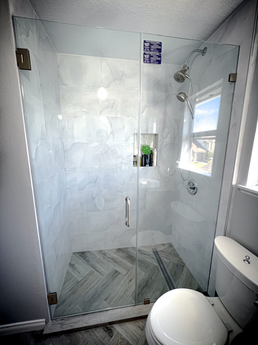 Hinged Frameless Shower Doors - Door Inline Showers
